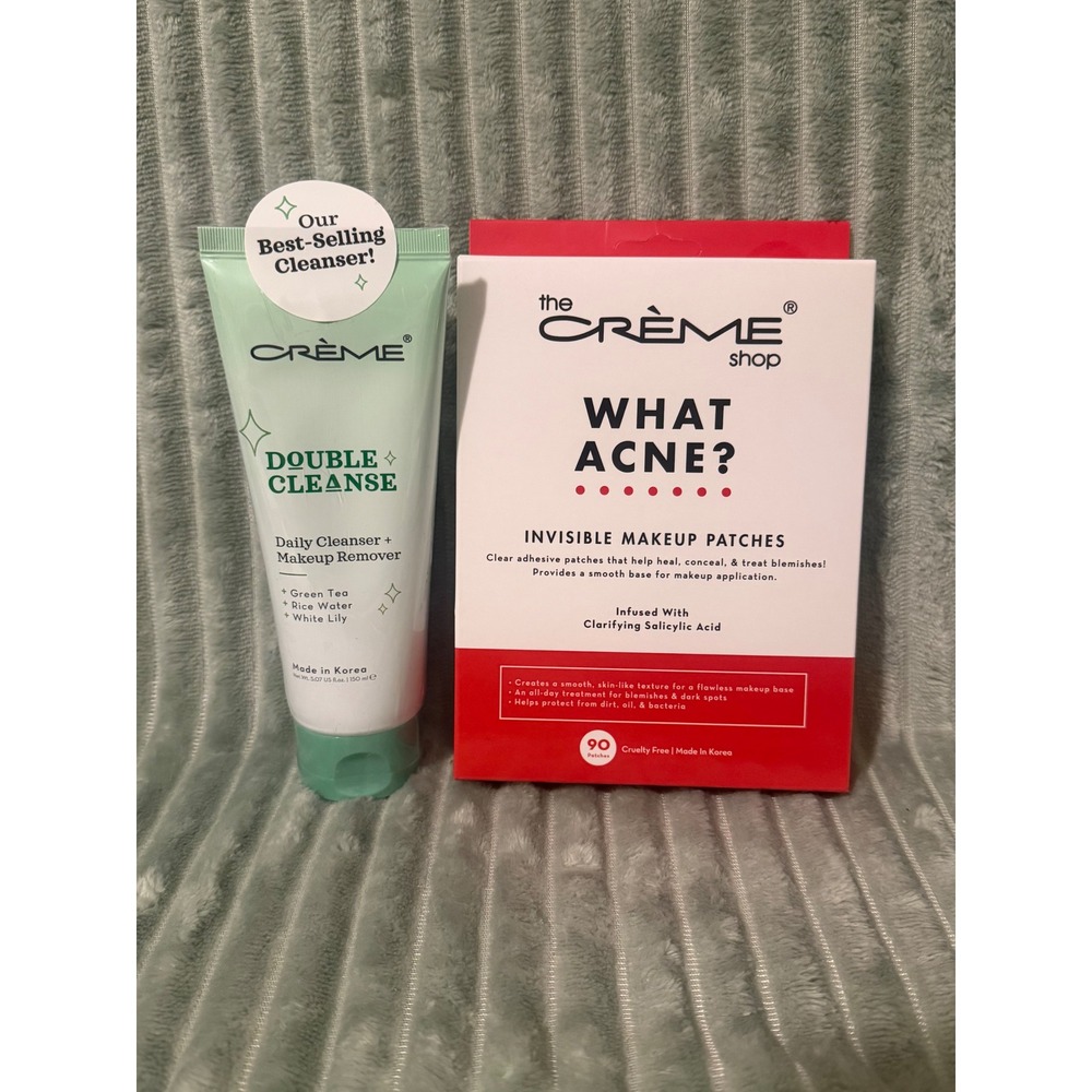 The Crème Shop Skincare Set Unisex OS Green Double Cleanse & Acne Patches